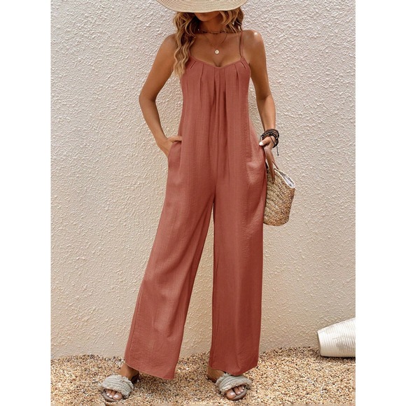 Boho Cami Jumpsuit with pockets black - Picture 9 of 10